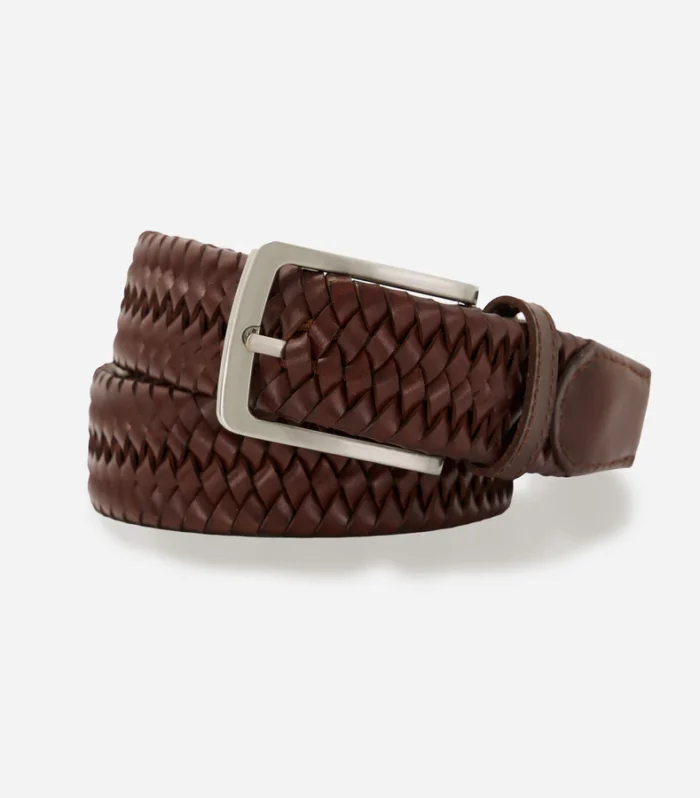 Braided Leather Brown Belt