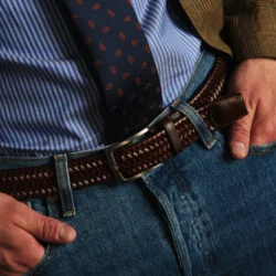 Braided Leather Brown Belt - Image 4