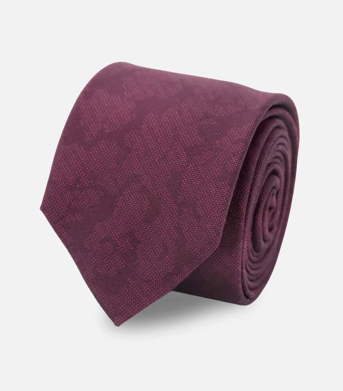 Refinado Floral Tie - Burgundy, Skinny
