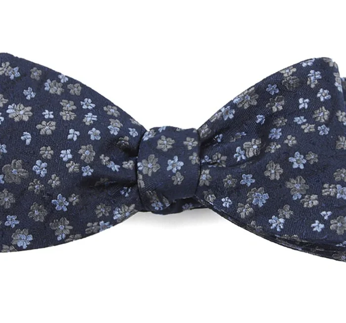 Free Fall Floral Navy Bow Tie