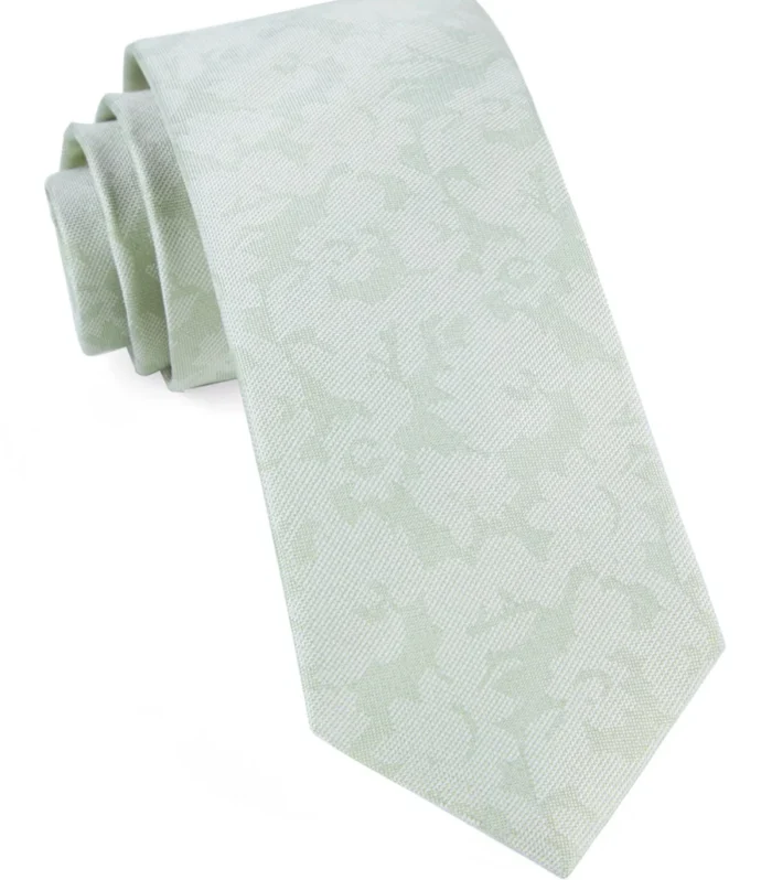 Refinado Floral Tie - Spearmint, Skinny