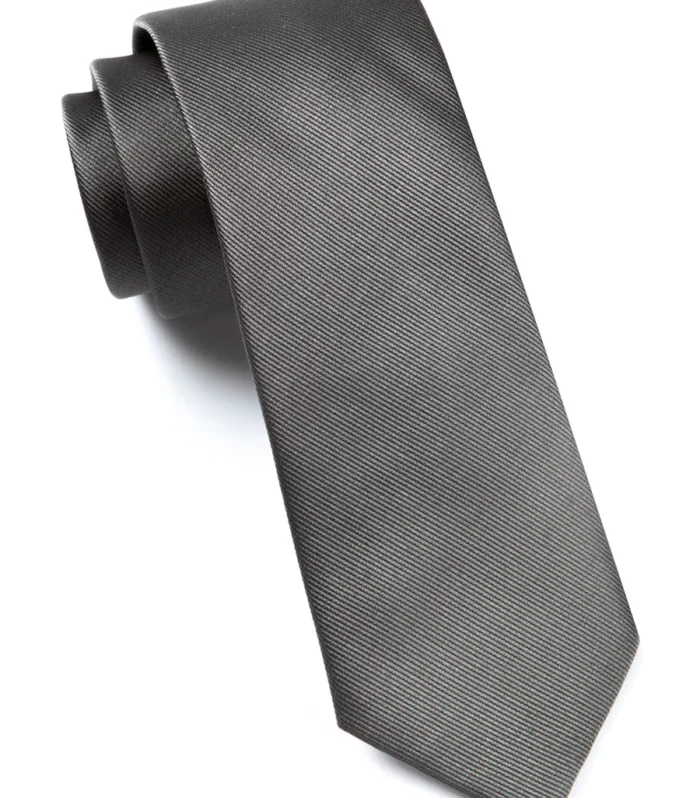 Grosgrain Solid Tie - Titanium