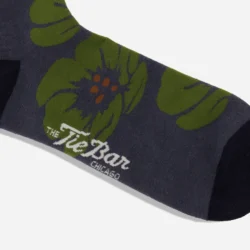 Ashland Floral Denim Blue Dress Socks - Image 4