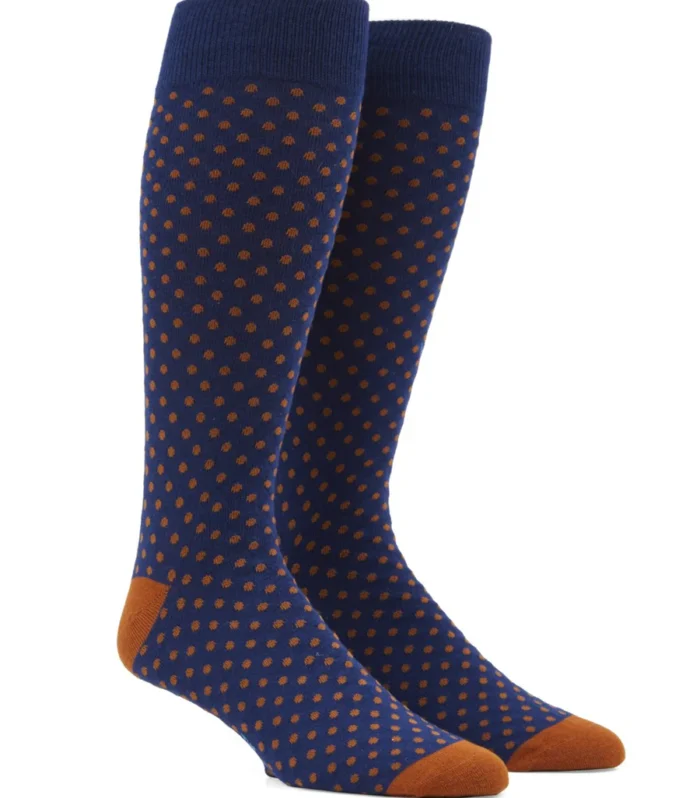 Pindot Black Dress Socks - Amber