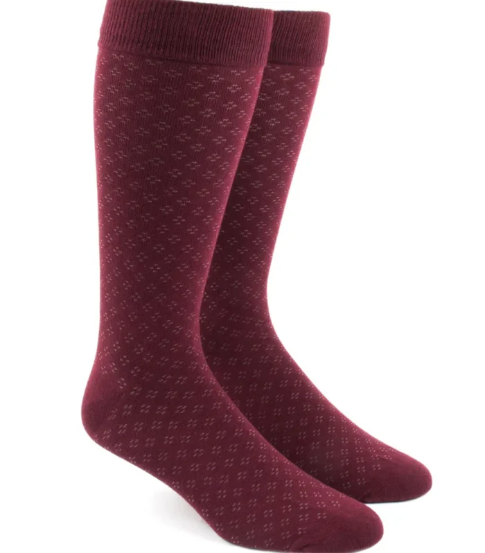 Speckled Dress Socks - Burgundy